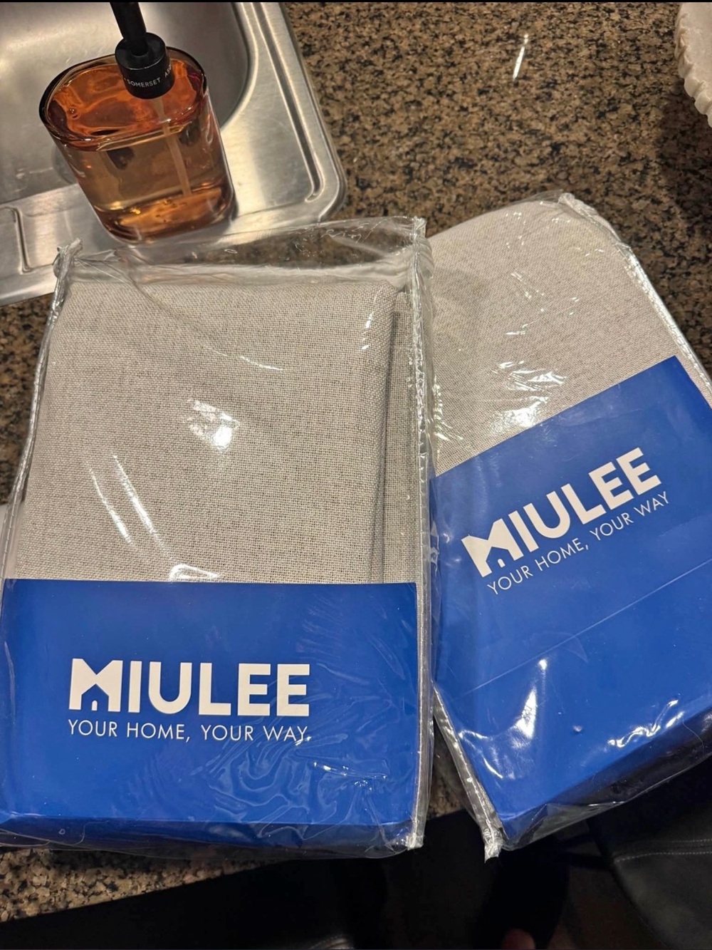 MiuLee Neutral Light Gray Curtain Panels - Pair